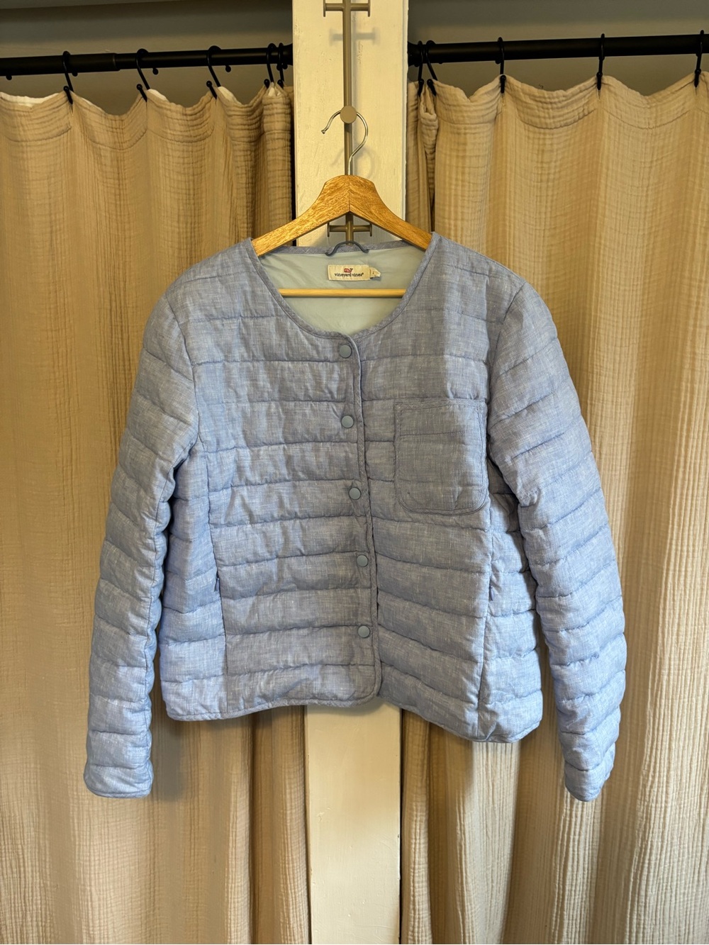Vineyard Vines Lightweight Linen Puffer Jacket- Large